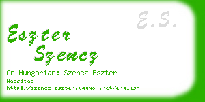 eszter szencz business card